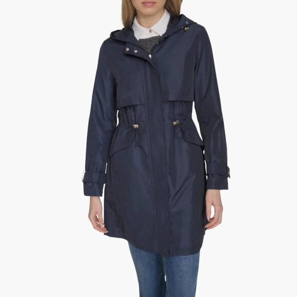 NEW COLE HAAN Rain Trench Coat in Indigo for women 825 7m3 - Picture 4 of 8